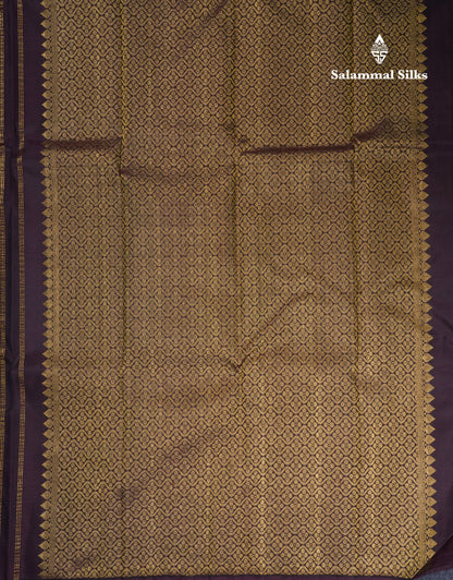 Dark Brown Fancy Pure Kanjivaram Silk Saree With Self Blouse