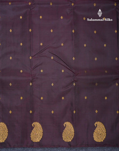 Dark Brown Fancy Pure Kanjivaram Silk Saree With Self Blouse