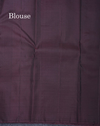Dark Brown Fancy Pure Kanjivaram Silk Saree With Self Blouse