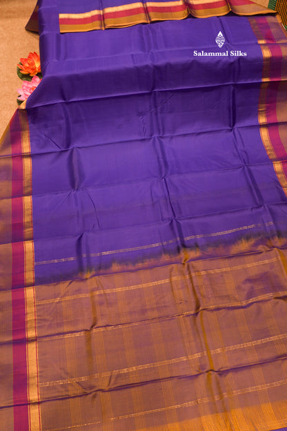 Royal Blue Light Weight Beautiful Pure Silk Saree With Three Layer Border
