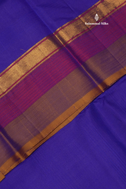 Royal Blue Light Weight Beautiful Pure Silk Saree With Three Layer Border