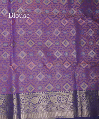 Cotton Mix Saree - Aqua Blue Colour Body With Contrast Purple Blouse