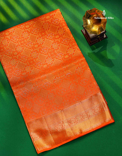 Pinkish Red Bridal Pure Kanjivaram Silk Saree With Self Border