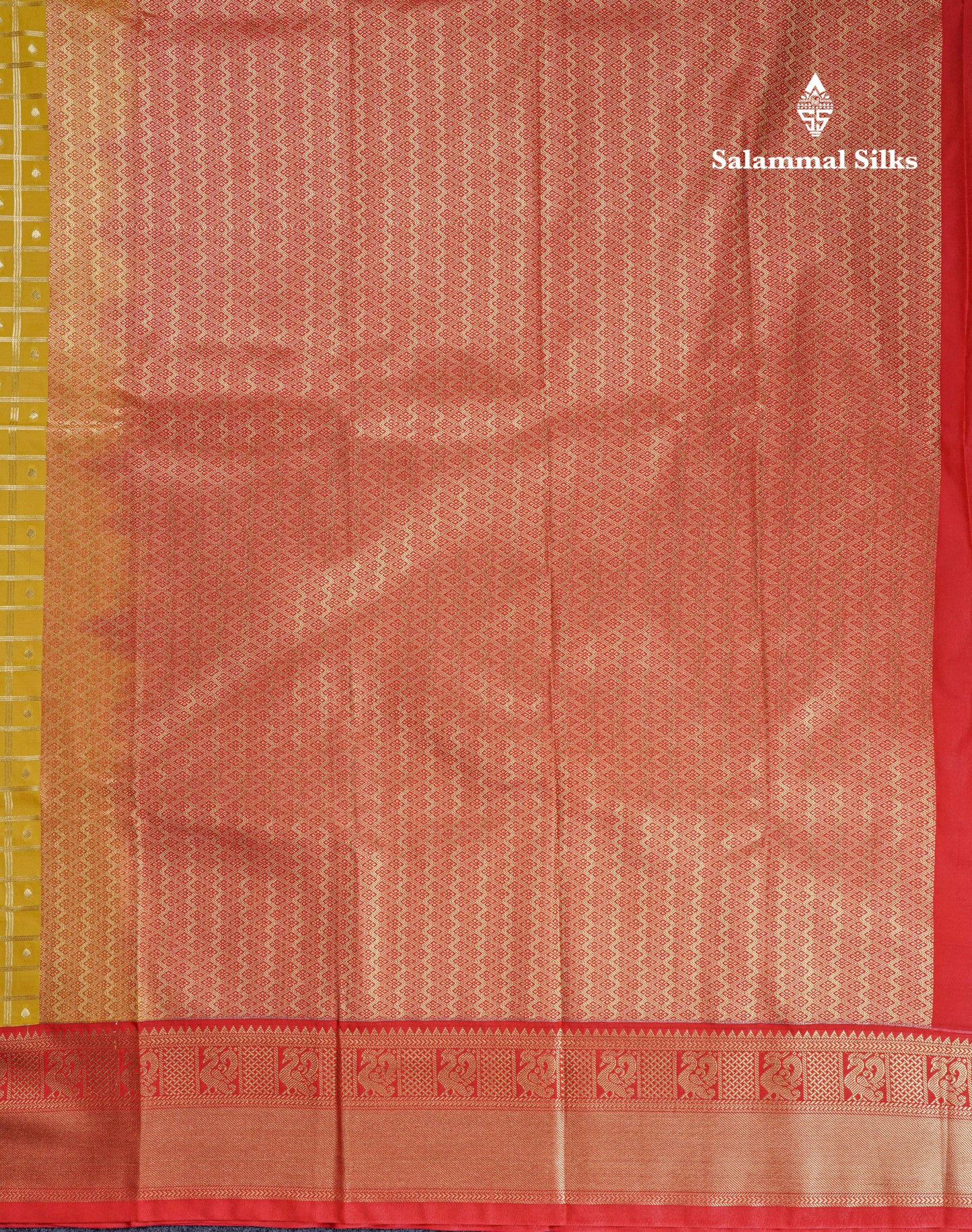 Half White Checks Semi Silk Saree With Contrast Chilly Red Traditional Border