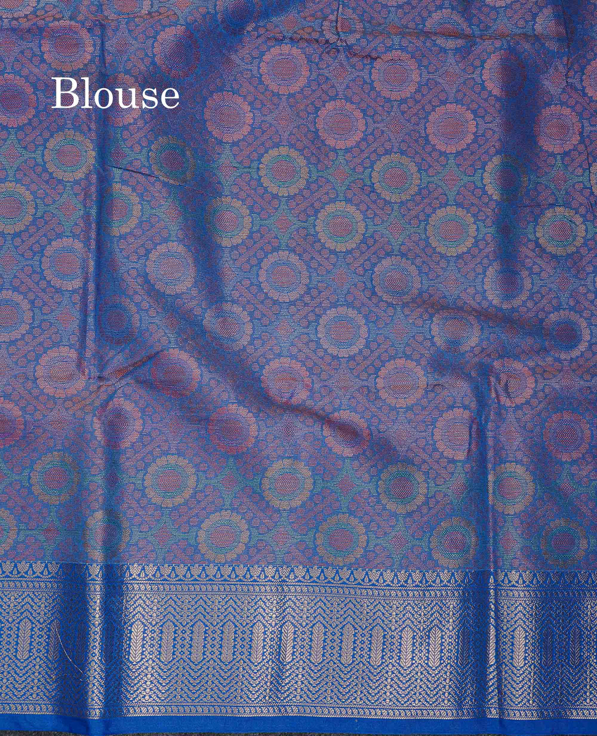 Cotton Mix Saree - Sea Blue Colour Body With Contrast Violet Fancy Border