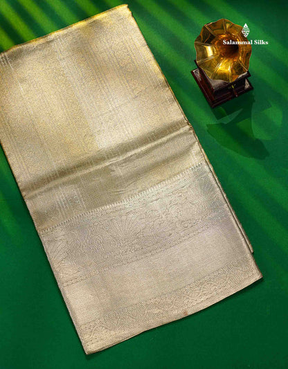 Silver Tissue 2G Zari Pure Kanjivaram Silk Saree with Self Border