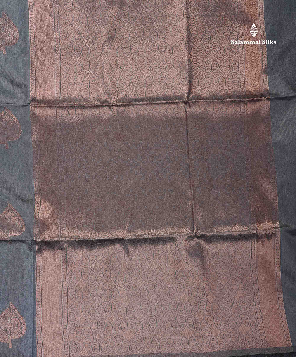 Jute Cotton Mix Saree - Grey Colour Body With Zari butta  Border Less Saree