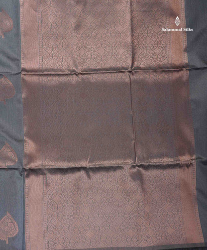 Jute Cotton Mix Saree - Grey Colour Body With Zari butta  Border Less Saree