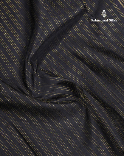 Beautiful Black Pure Kanjivaram Silk Saree With Contrast Bottle Green Small Border