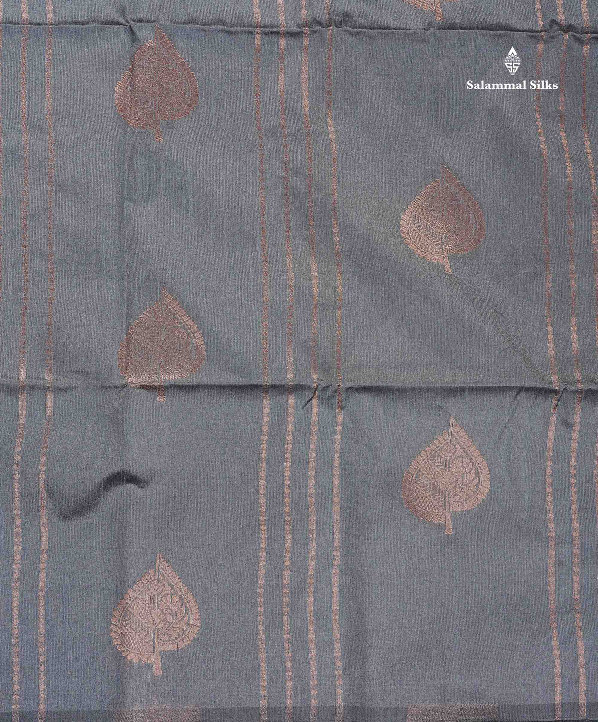Jute Cotton Mix Saree - Grey Colour Body With Zari butta  Border Less Saree