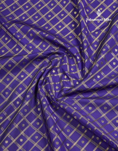 Half White Checks Semi Silk Saree With Contrast Chilly Red Traditional Border