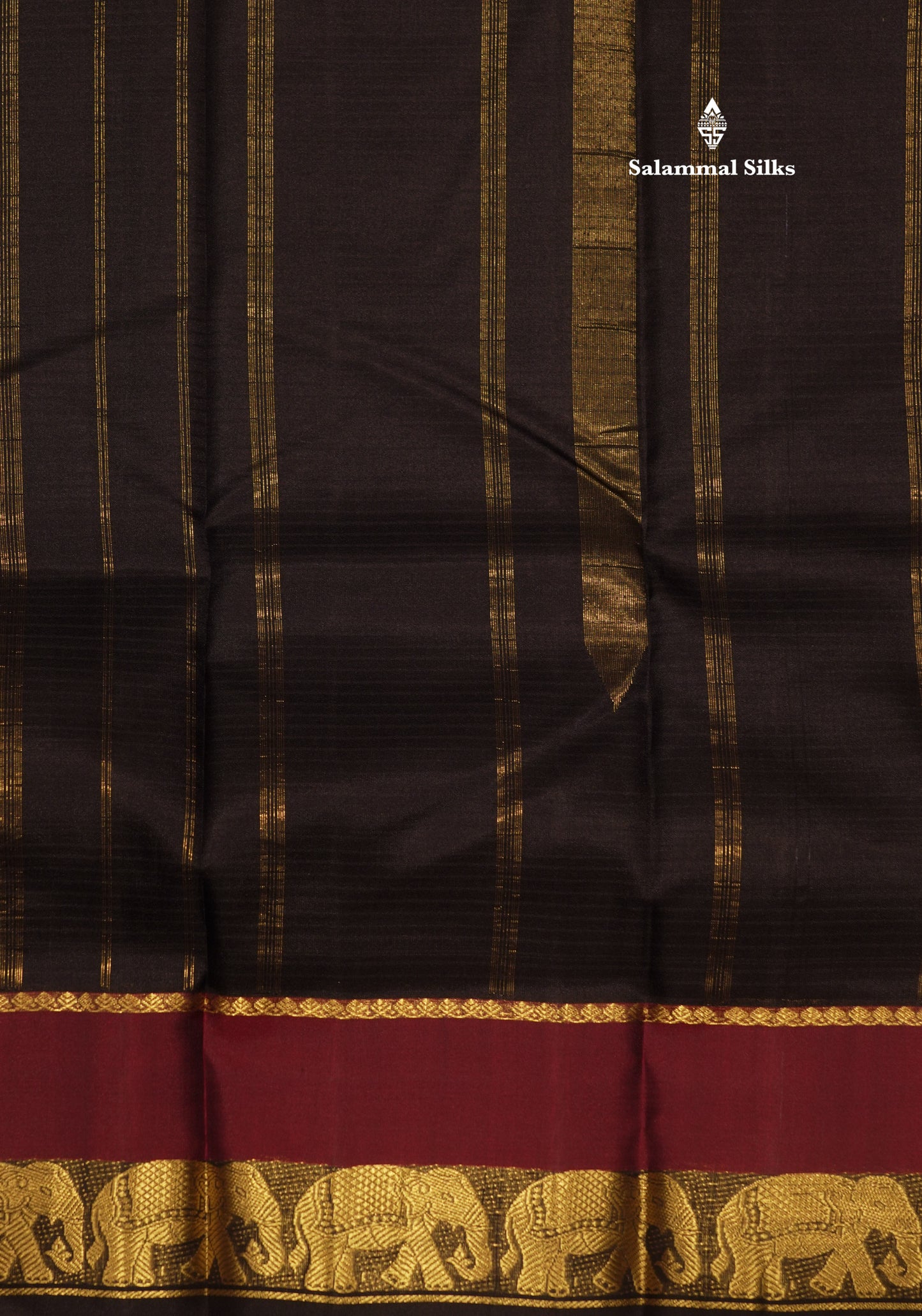 Ramar Blue Light Weight Beautiful Pure Silk Saree With Big Elephant Butta Border
