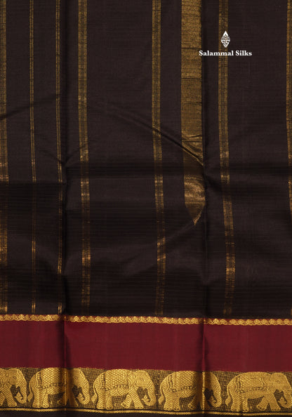 Ramar Blue Light Weight Beautiful Pure Silk Saree With Big Elephant Butta Border