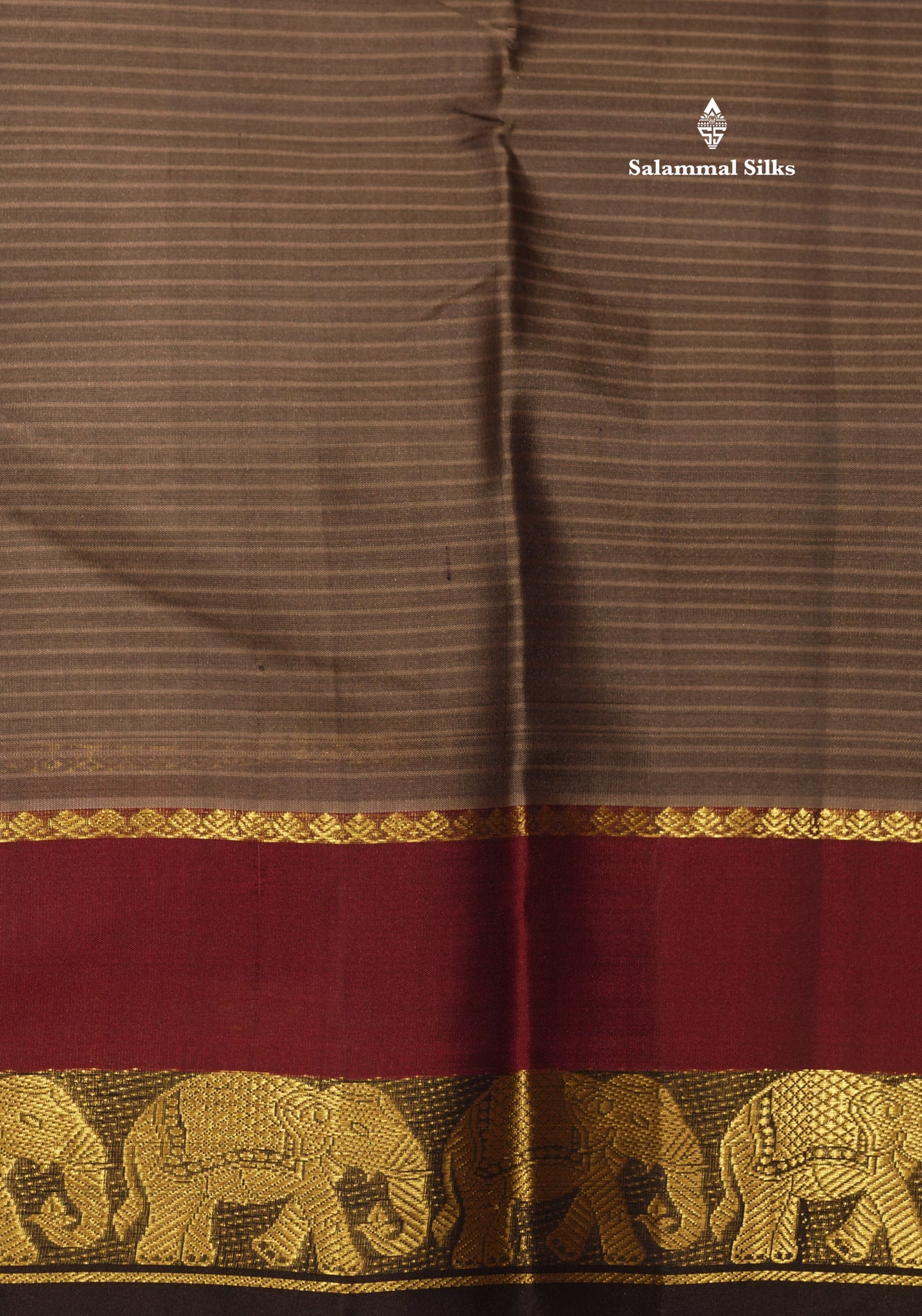 Ramar Blue Light Weight Beautiful Pure Silk Saree With Big Elephant Butta Border