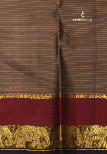Ramar Blue Light Weight Beautiful Pure Silk Saree With Big Elephant Butta Border