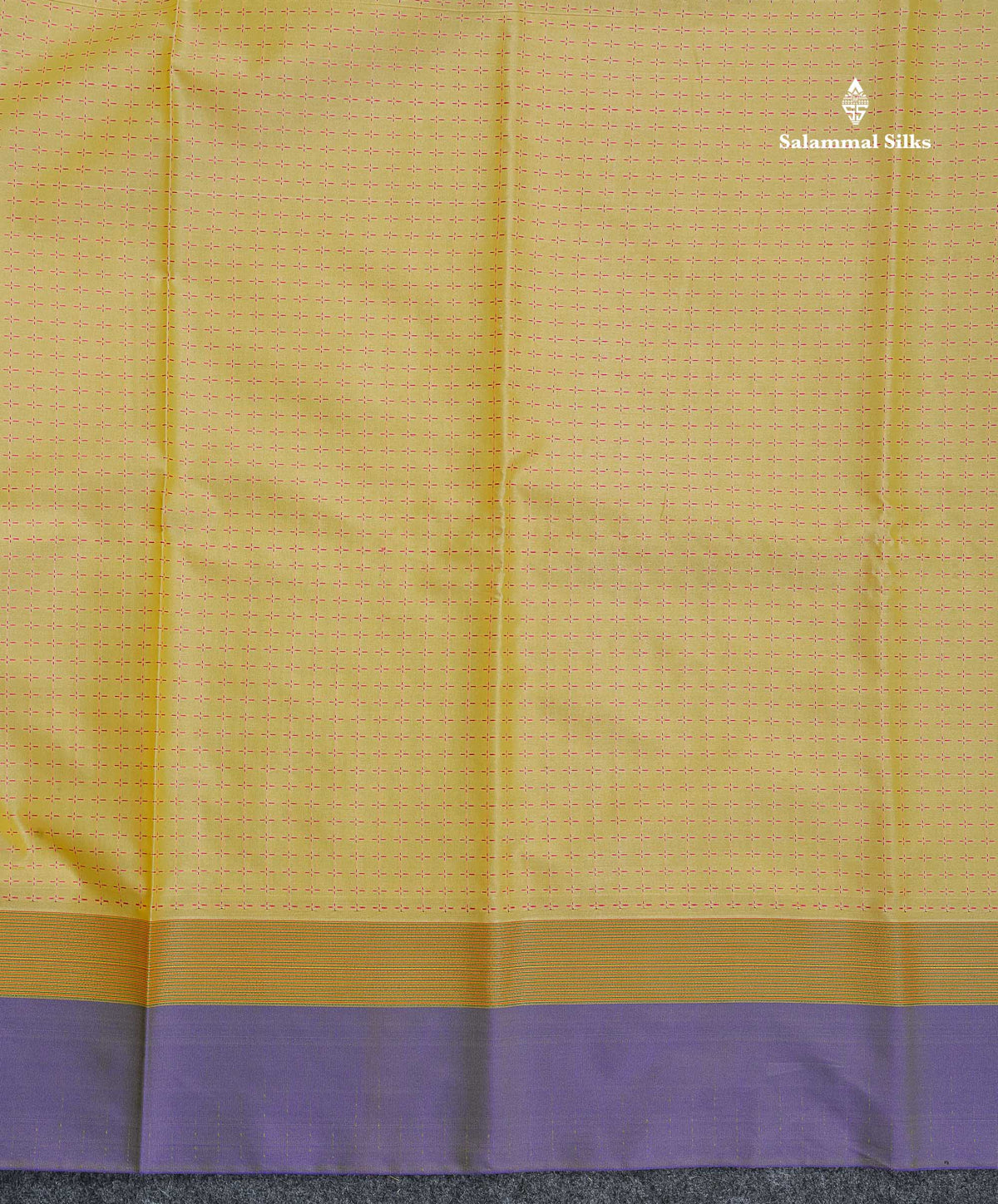 Semi Silk Saree - Light Yellow Colour Body With Contrast Dual Tone Blue Blouse