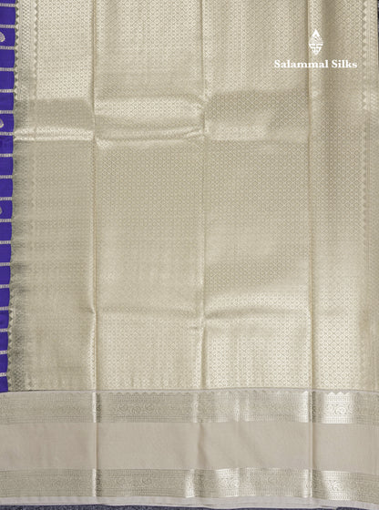 Dark Purple Semi Silk Saree With Contrast Sandal Traditional Double Border