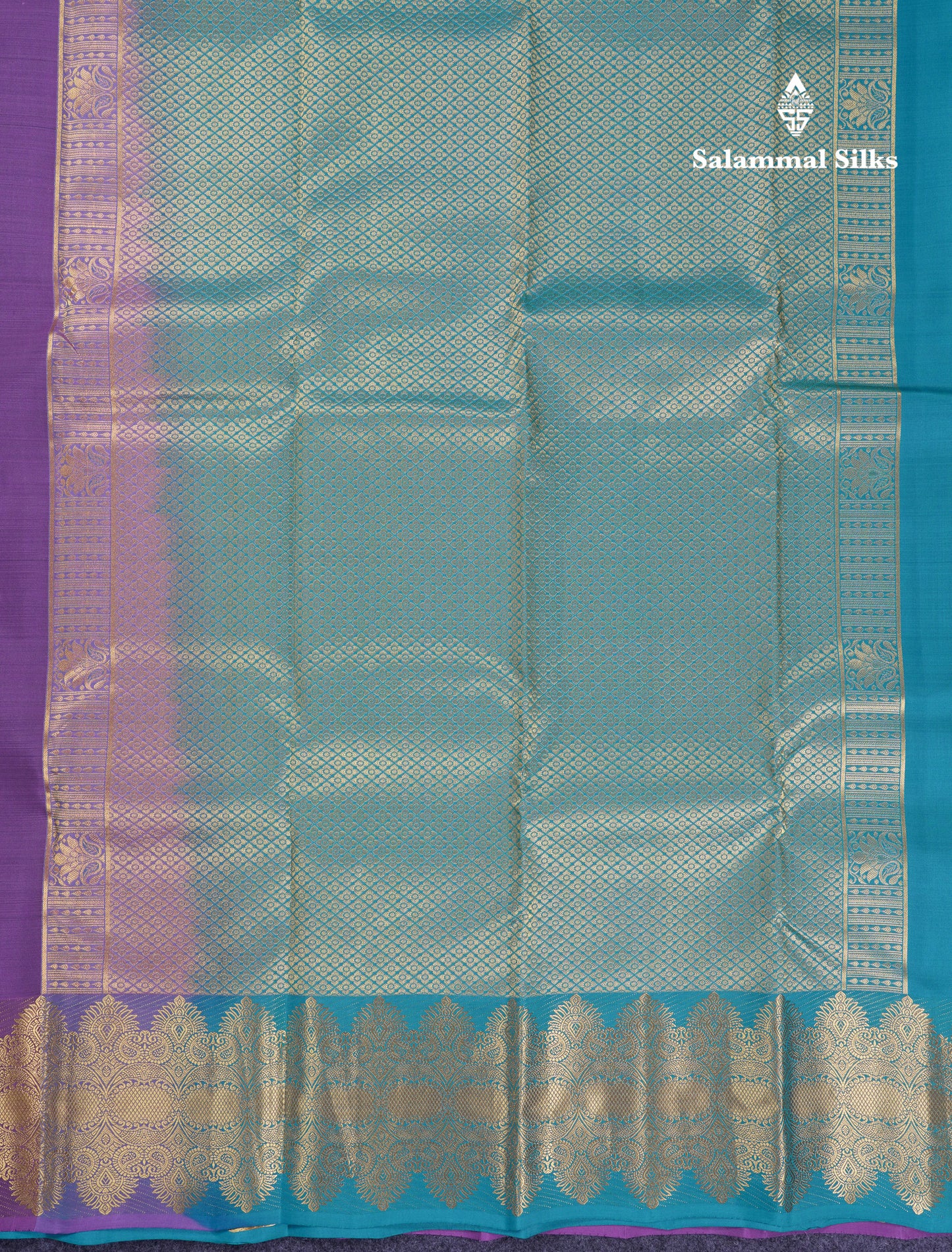 Beautiful Light Violet Puremix Silk Saree With Contrast Sapphire Green Blouse