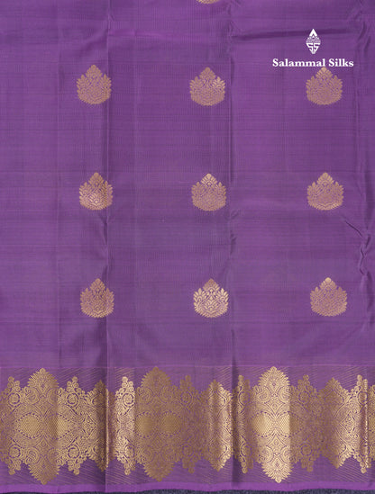 Beautiful Light Violet Puremix Silk Saree With Contrast Sapphire Green Blouse