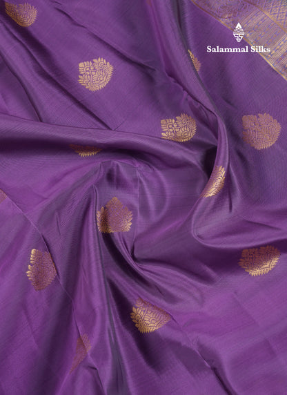 Beautiful Light Violet Puremix Silk Saree With Contrast Sapphire Green Blouse