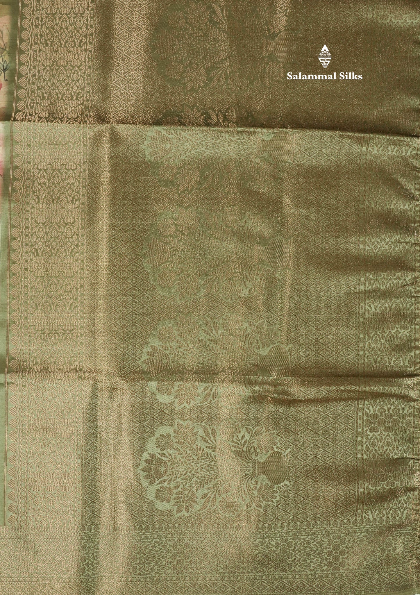 Multicolour Semi Tussar Saree With Floral Artistic Print With Contrast Border