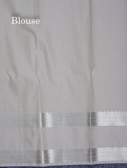 Dark Purple Semi Silk Saree With Contrast Sandal Traditional Double Border