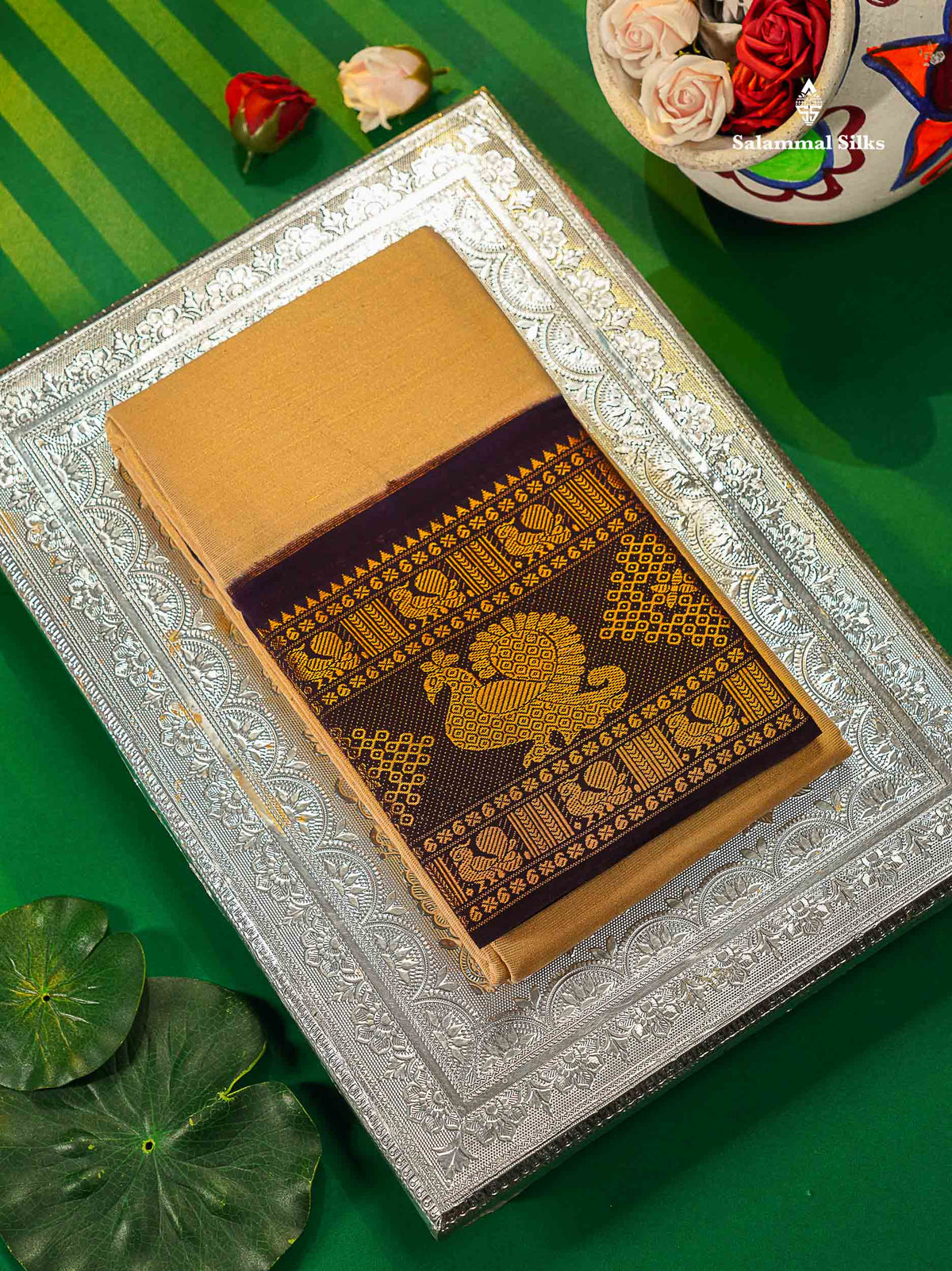Sungudi Cotton Saree - Half White Colour Body Vaira Oosi Lines With Dark Purple Traditional Evening Morning Border