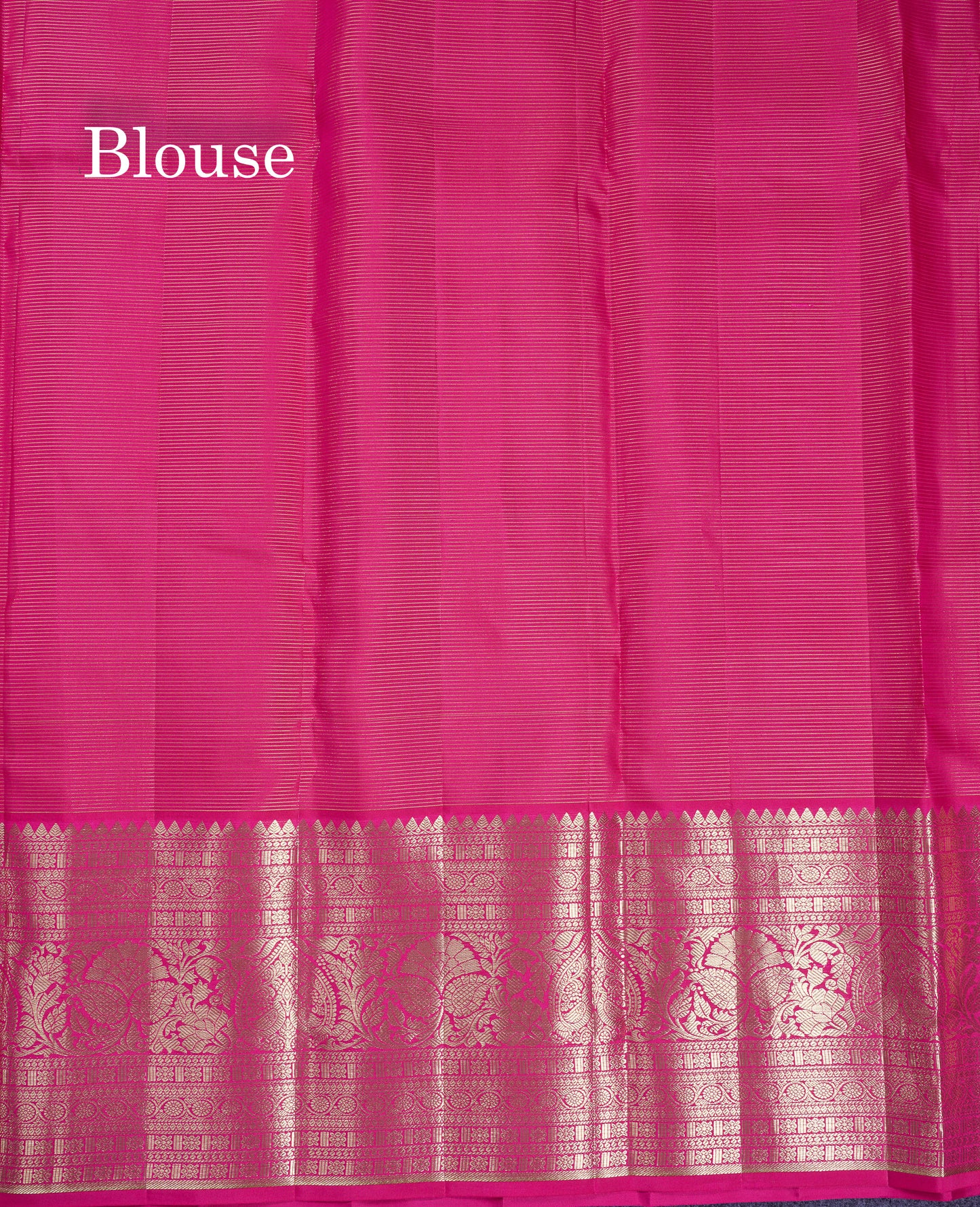 Beautiful Pink Vaira Oosi Lines Pure Kanjivaram Silk Saree With Traditional Evening Morning Border
