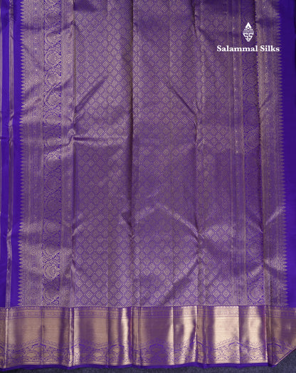 Beautiful Violet Menakari Work Bridal Pure Kanjivaram Silk Saree With Traditional Border