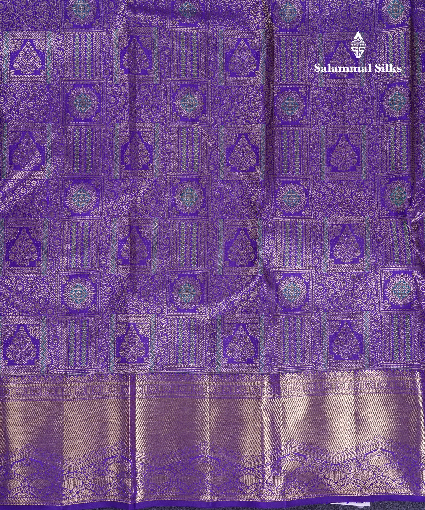 Beautiful Violet Menakari Work Bridal Pure Kanjivaram Silk Saree With Traditional Border