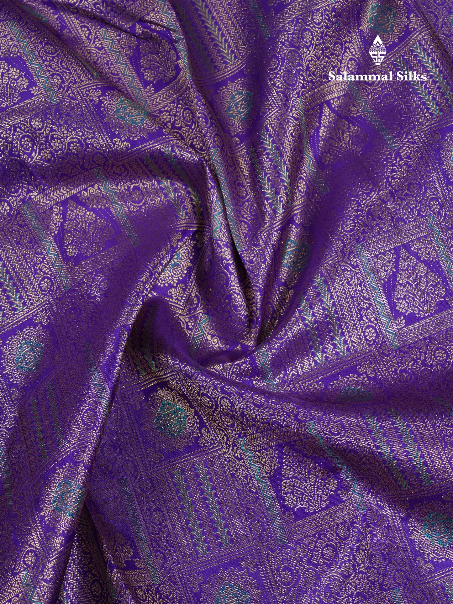 Beautiful Violet Menakari Work Bridal Pure Kanjivaram Silk Saree With Traditional Border