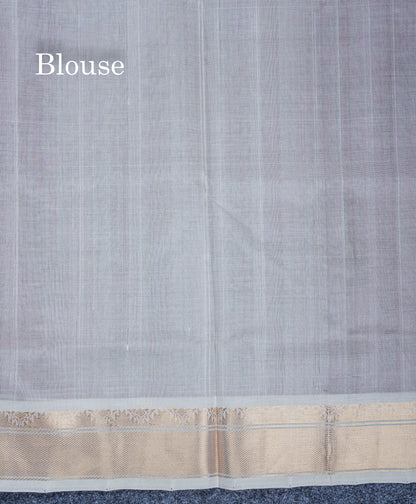 Dual Tone Green Pure Silk Cotton Saree With Contrast Beige Blouse