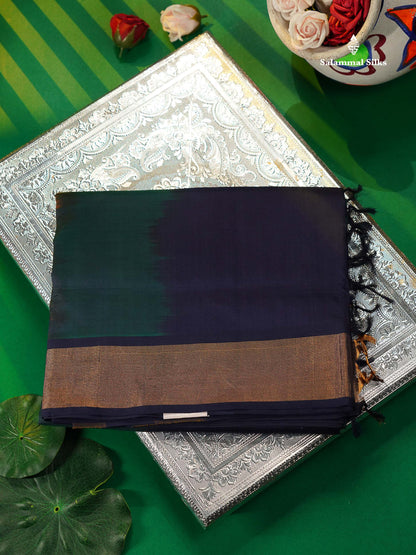 Multicolour Beautiful Semi Silk Cotton Saree With Violet Tissue Border