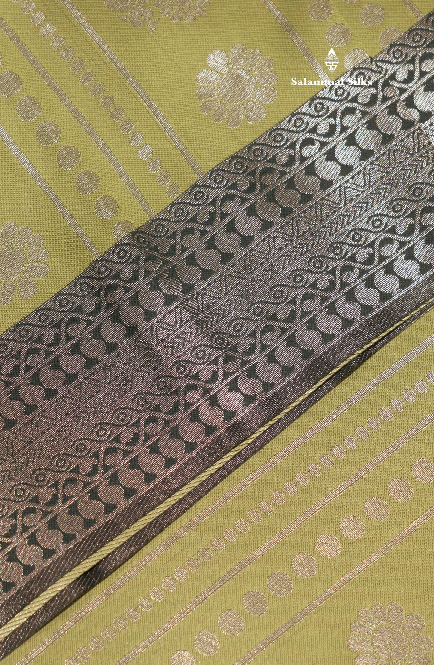 Parrot Green Colour Semi Silk Saree With Contrast Bottle Green Border