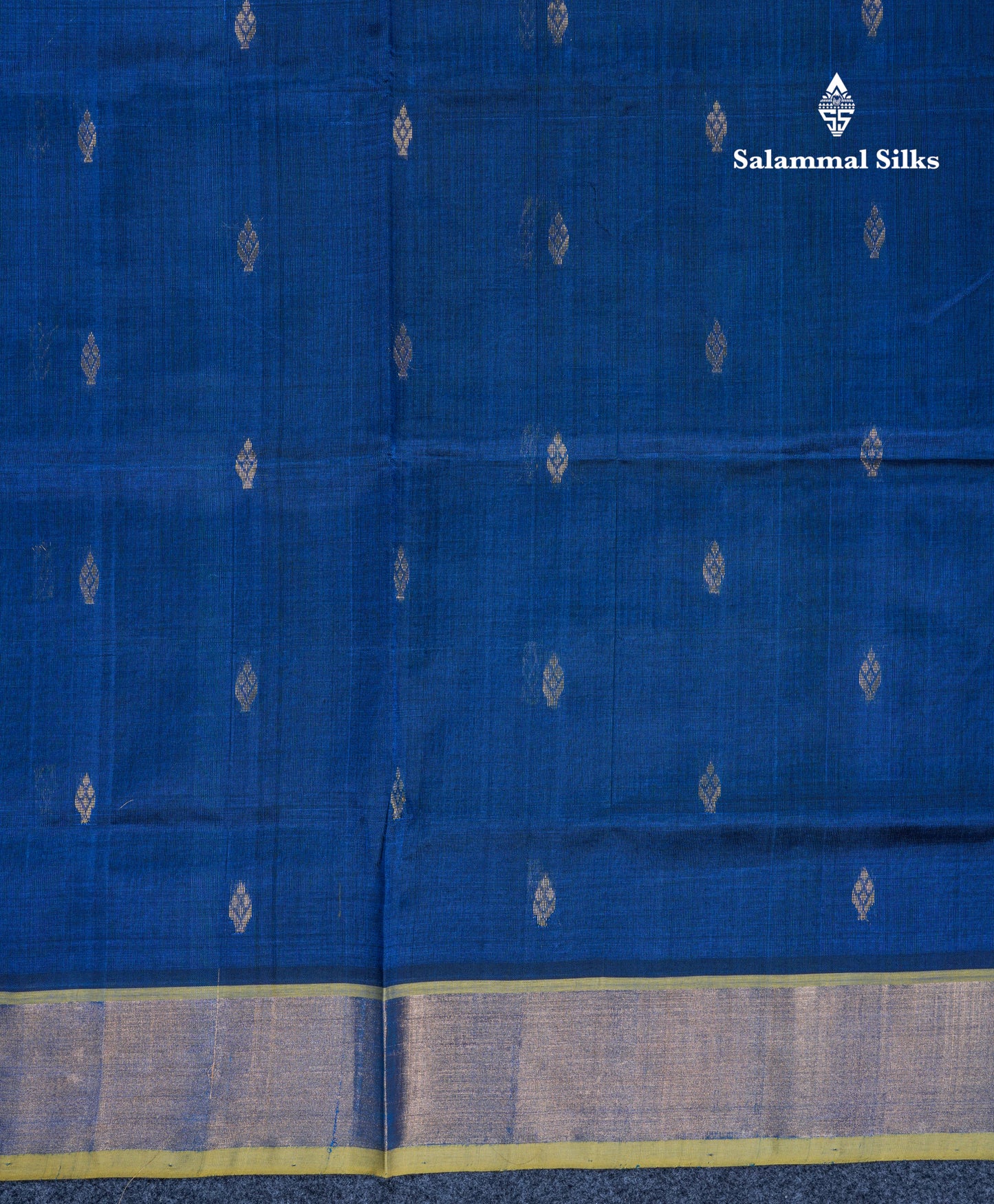 Dual Tone Blue Pure Silk Cotton Saree With Contrast Manthulir Yellow Blouse
