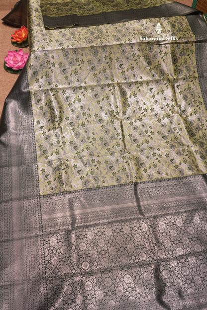 Chocolate Colour Semi Silk Saree With Contrast Navy Blue Border