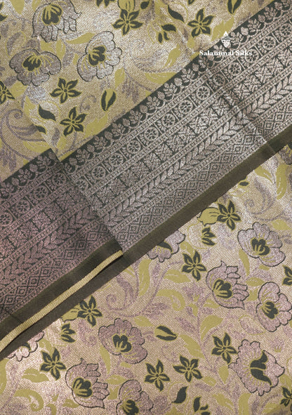 Chocolate Colour Semi Silk Saree With Contrast Navy Blue Border