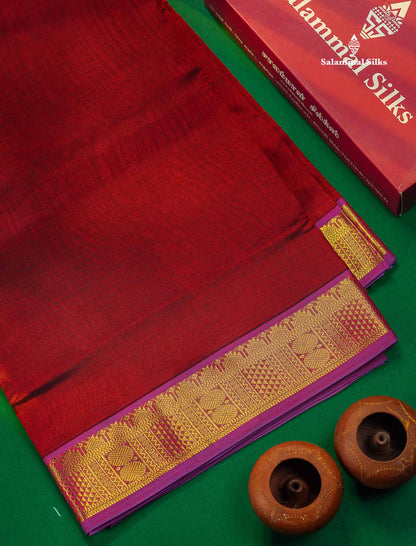 Pure Silk Cotton Saree - Yellow Colour Body Plain With Traditional Border | 10 Yards