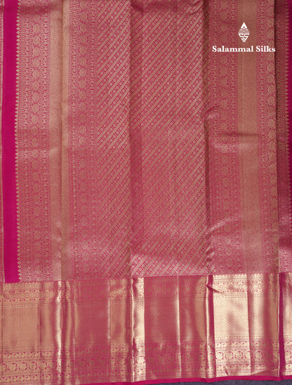 Beautiful Pink Bridal Pure Kanjivaram Silk Saree With Traditional Evening Morning Border