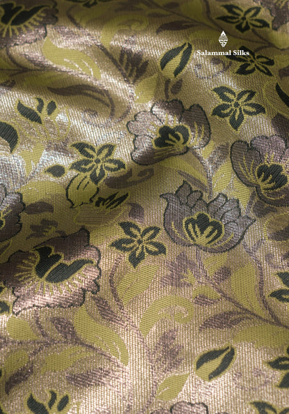 Chocolate Colour Semi Silk Saree With Contrast Navy Blue Border