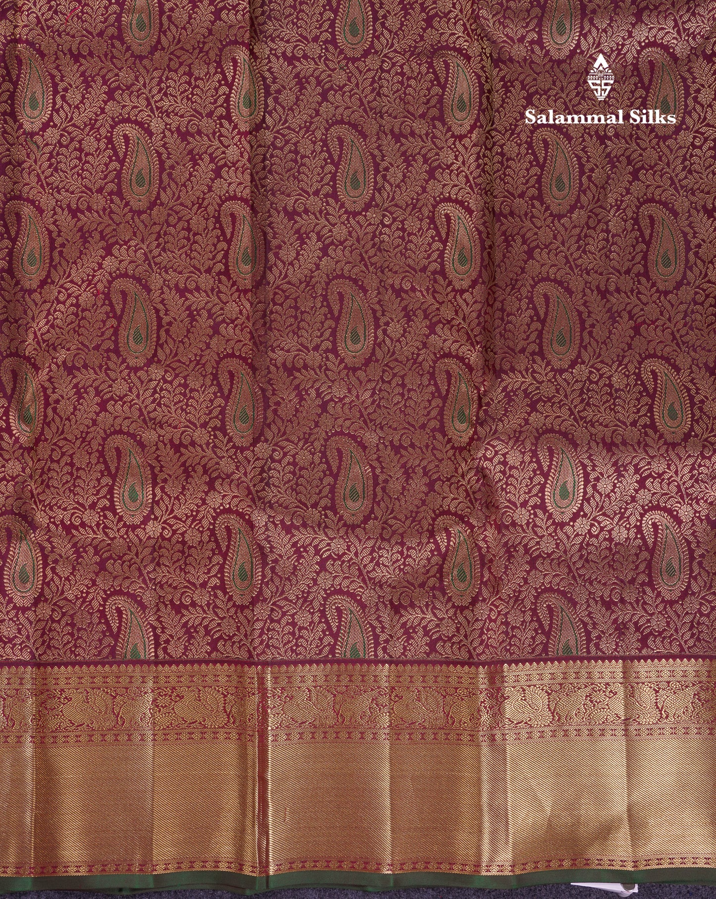 Beautiful Dark Maroon Menakari Work Bridal Pure Kanjivaram Silk Saree With Traditional Border