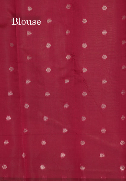 Chocolate Colour Semi Silk Saree With Contrast Navy Blue Border