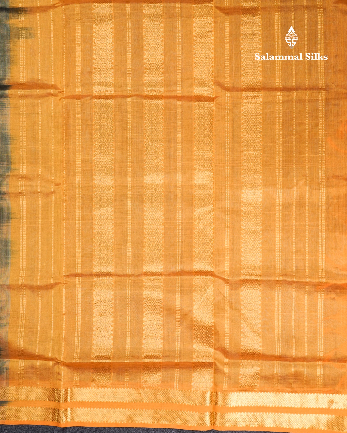 Peacock Blue Checks Pure Silk Cotton Saree With Contrast Mustard Yellow Blouse