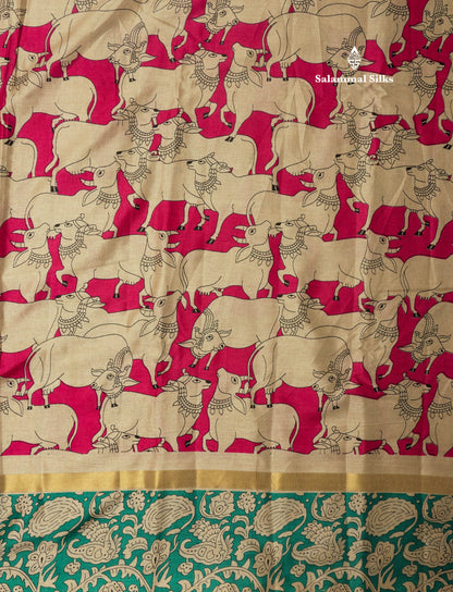 Black Chanderi Mixed Cotton Saree With Contrast Red Border