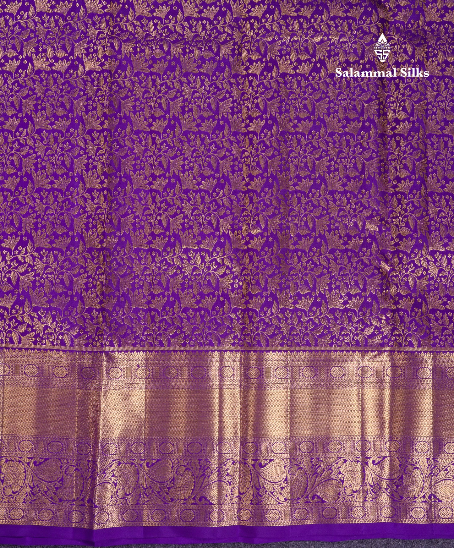 Beautiful Dark Purple Bridal Pure Kanjivaram Silk Saree With Traditional Evening Morning Border