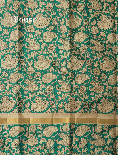 Black Chanderi Mixed Cotton Saree With Contrast Red Border