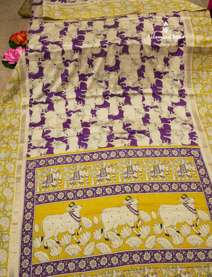 Black Chanderi Mixed Cotton Saree With Contrast Red Border