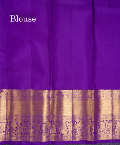 Beautiful Dark Purple Bridal Pure Kanjivaram Silk Saree With Traditional Evening Morning Border