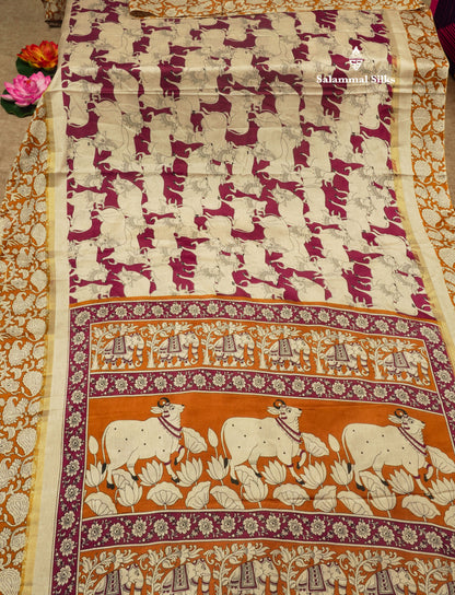 Black Chanderi Mixed Cotton Saree With Contrast Red Border