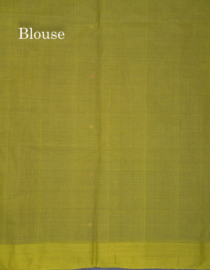 Beautiful Dark Brown Thread Work Butta Pure Cotton Saree With Contrast Dark Sandal Border